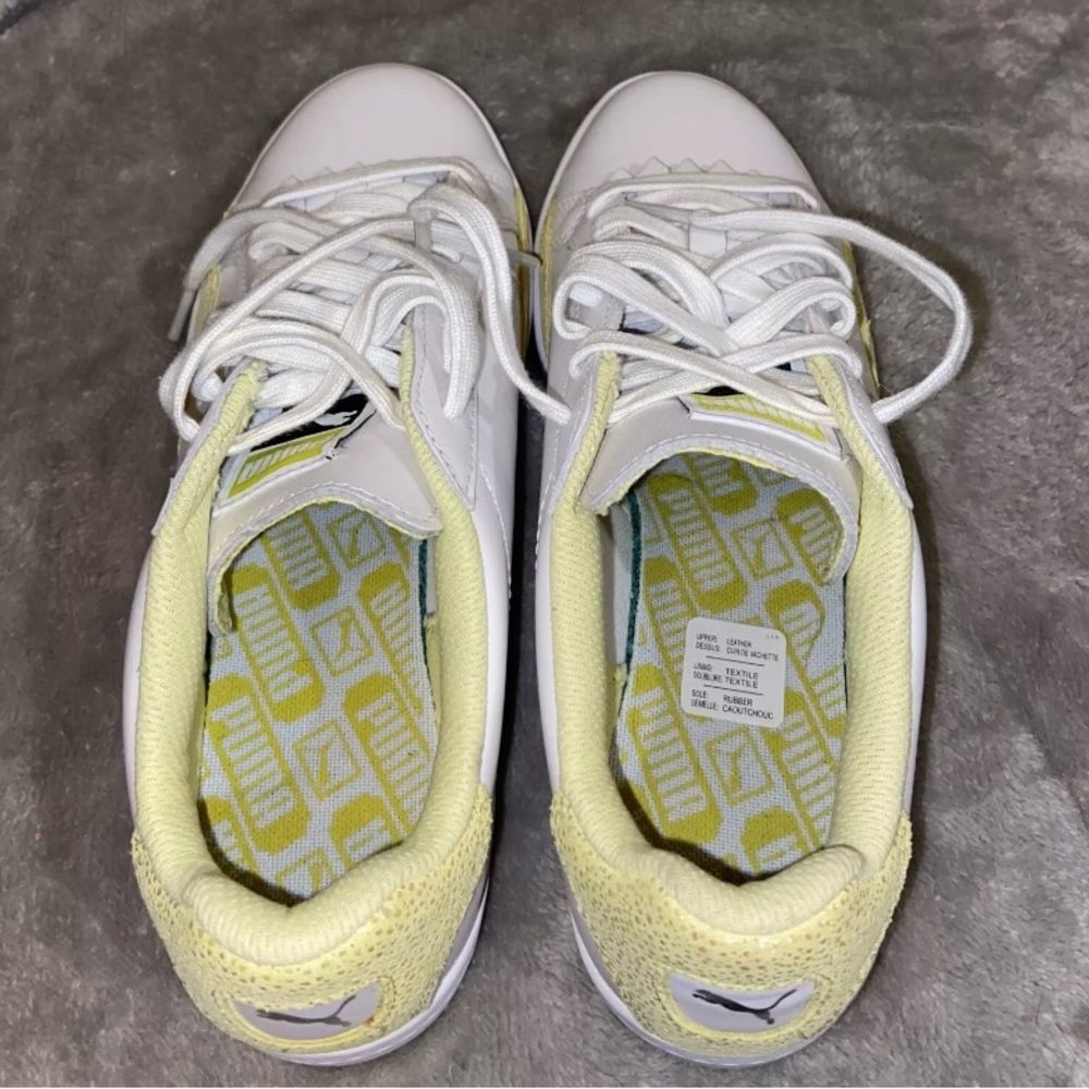 PUMA MATCH LO RESET Sneaker White/Light Green Sparkle Size US 6.5 - Picture 5 of 11